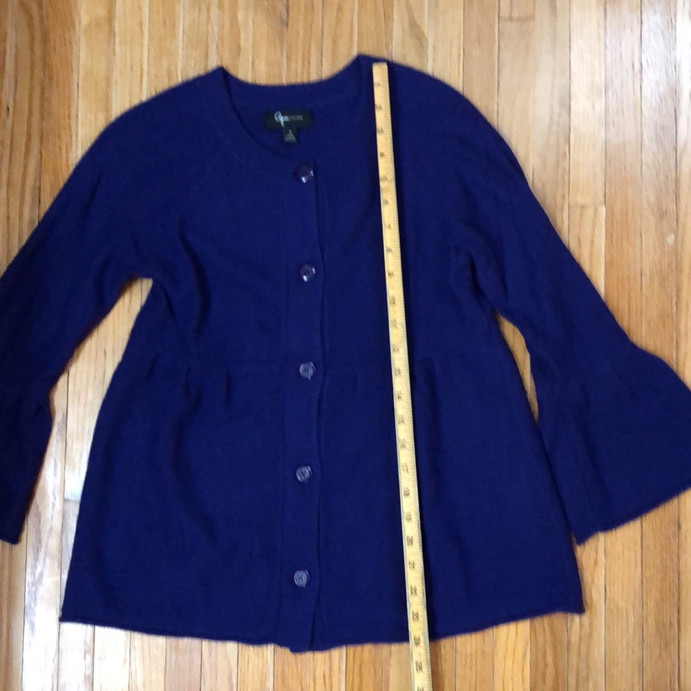 Women’s Aqua purple cashmere cardigan sweater size M - Picture 5 of 9